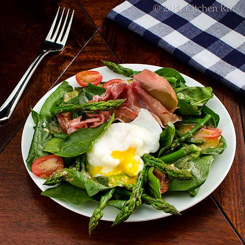 Kitchen Riffs Asparagus and Spinach Salad