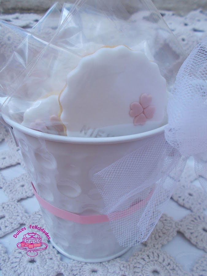 Maceta de galletas para primera comunión