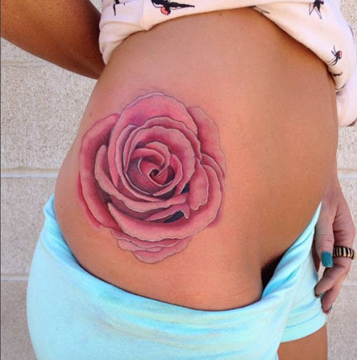 Esta bela rosa cor de rosa