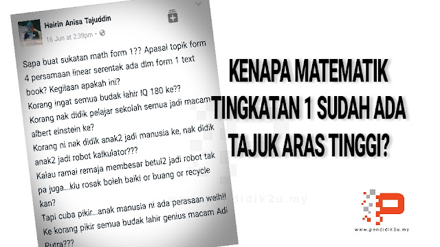 Matematik tingkatan 1 susah