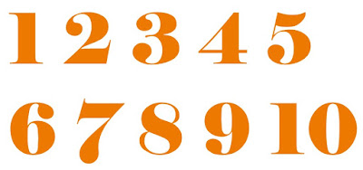 números del 1 al 10 de color naranja para niños de primer grado animados