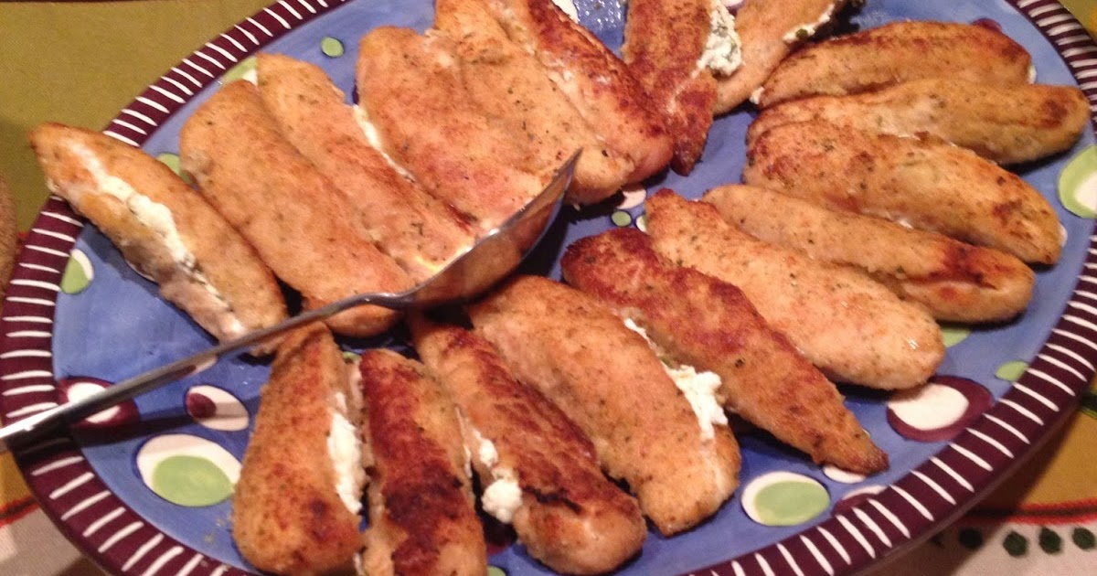 Home on my Range Chicken Tenders Stuffed with Goat Cheese