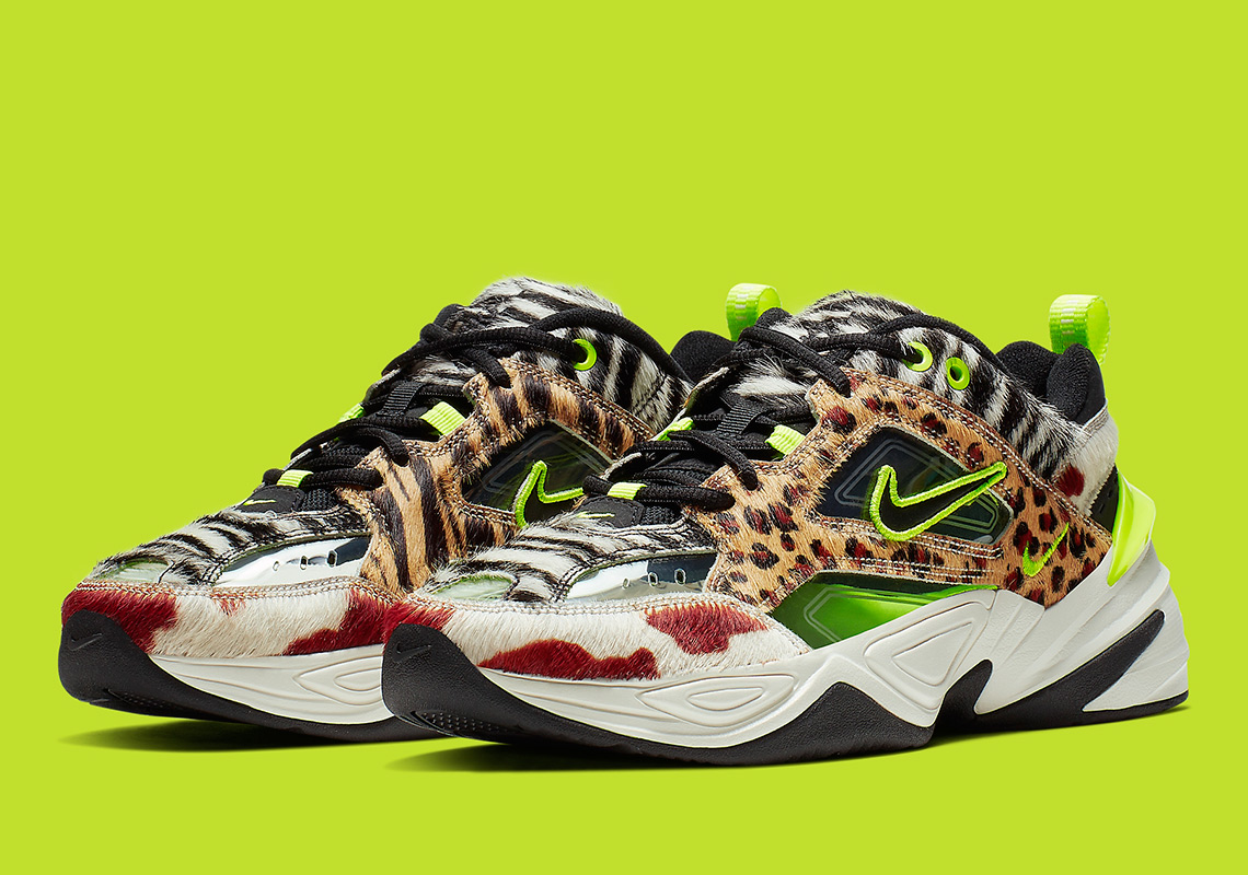 nike multi animal print m2k tekno trainers