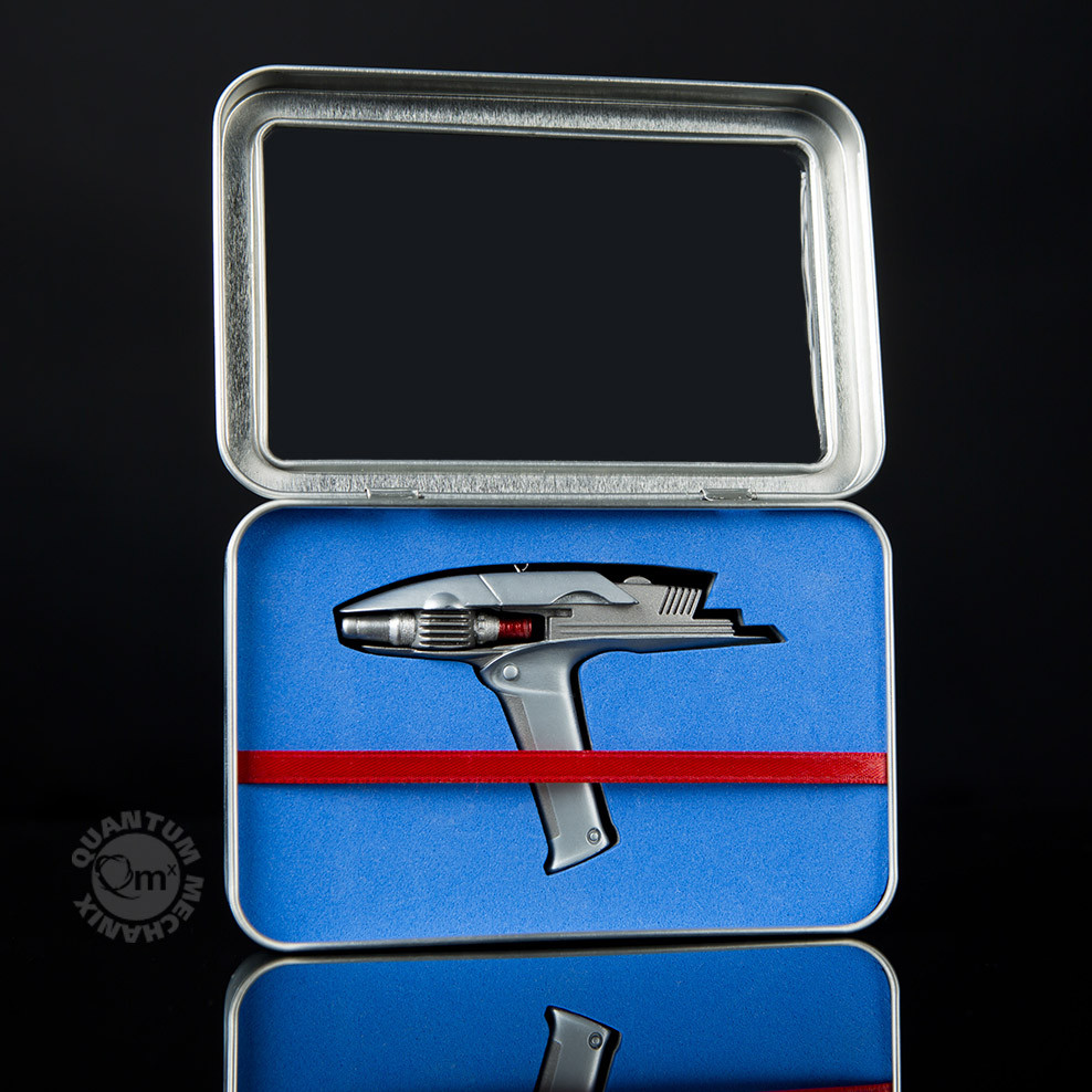 the trek collective mini phaser ornament from qmx what episode was the delta flyer built