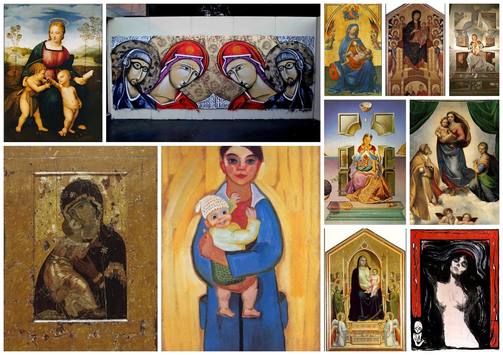Evolve tørre billede Jomfru Maria med Jesusbarnet, analyse og parafraser