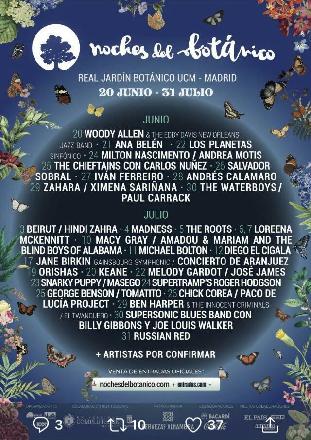 Festival Noches del Botánico Madrid. Del 20 de junio al 31 de julio de Festival Noches del Botánico Madrid. Del 20 de junio al 31 de julio de