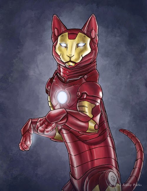 01-Iron-Man-Jenny-Parks-Drawing-Animals-Superhero-Cats-Scientific-Illustrator-www-designstack-co