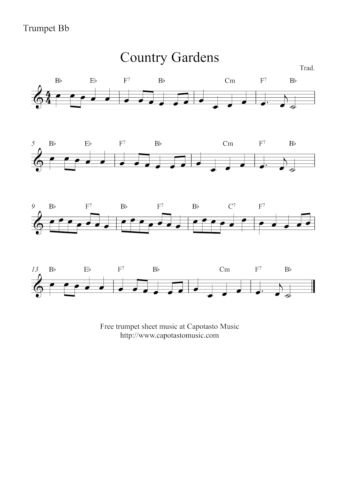 Easy Trumpet Sheet Music Free Printable Easy Trumpet Sheet Music Free Printable