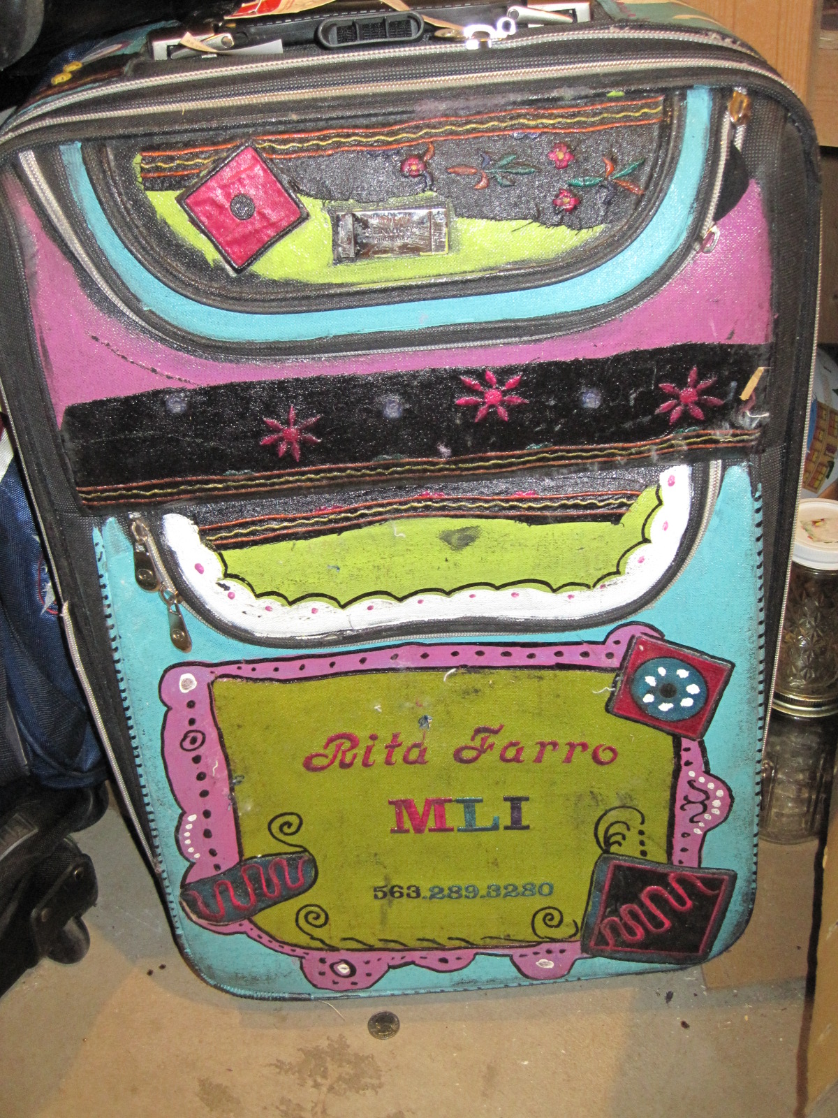 Rita's Sew Fun Painted Luggage