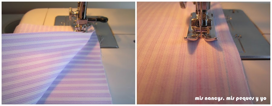 mis nancys, mis peques y yo, tutorial DIY funda cestas, coser base a tela lateral