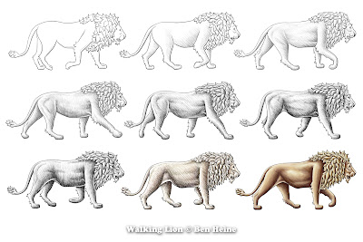 Lion Walk Animation - Work in Progress © 2013 Ben Heine 