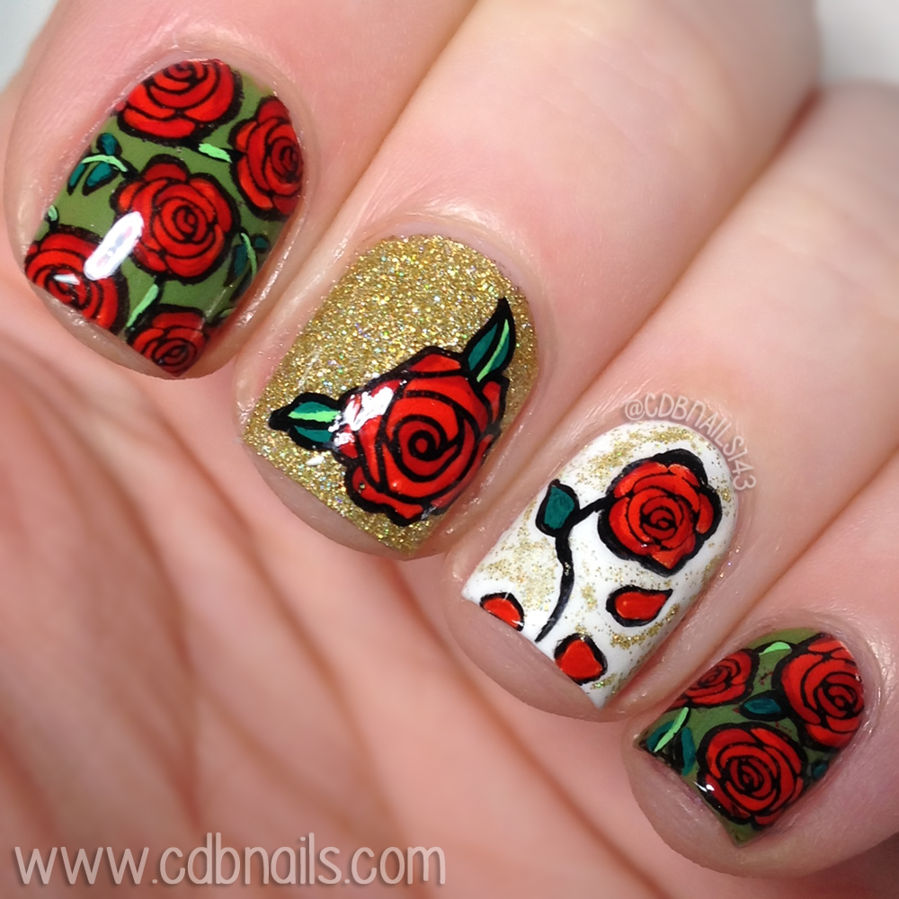 Cdbnails Planner Mani Beauty The Beast This Weeks Theme Is Beauty And The Beast Which Mainly Led To Planner Spread Mani Full Of Roses Haha