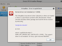 Solusi VirtualBox Error "modprobe vboxdrv Kernel driver not installed rc=-1908"