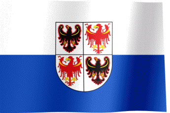 The waving flag of Trentino-South Tyrol (Animated GIF) (Bandiera Trentino-Alto Adige)