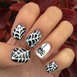 nail spiderweb tutorial spider halloween polish nails