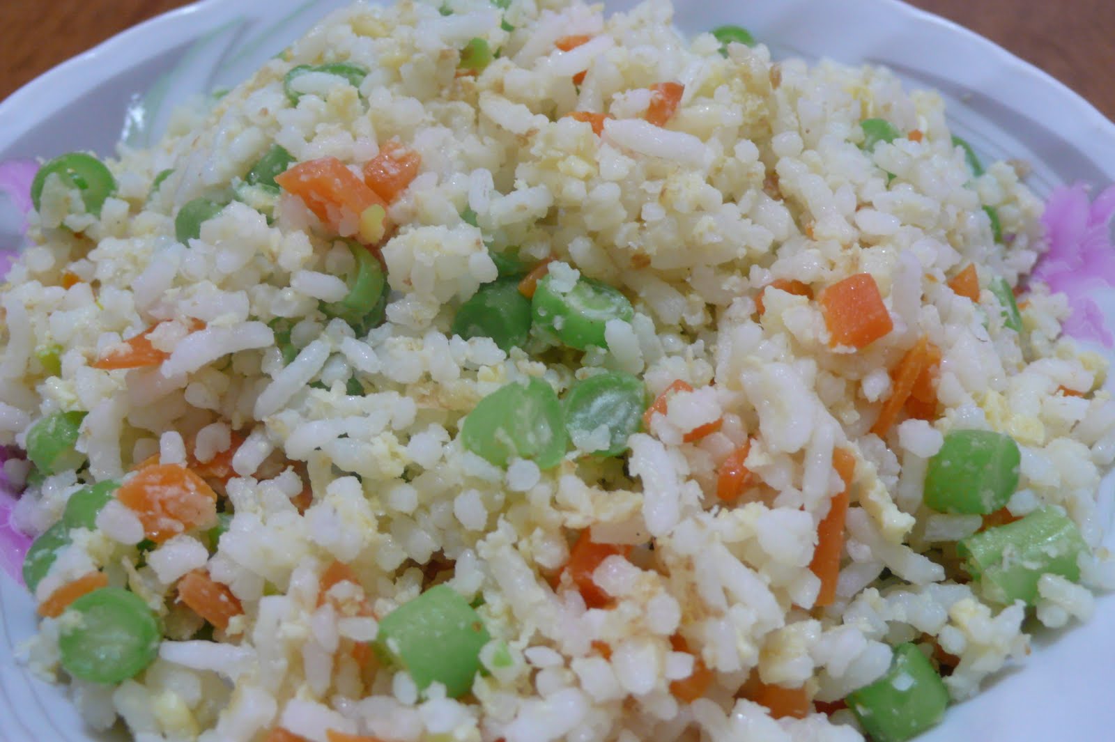 Fried Rice With French Beans and Carrots