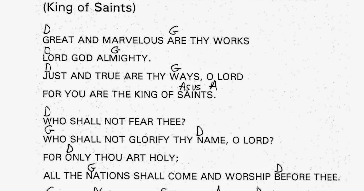 worship lead sheets great and marvelous kevin prosch great and marvelous are thy works
