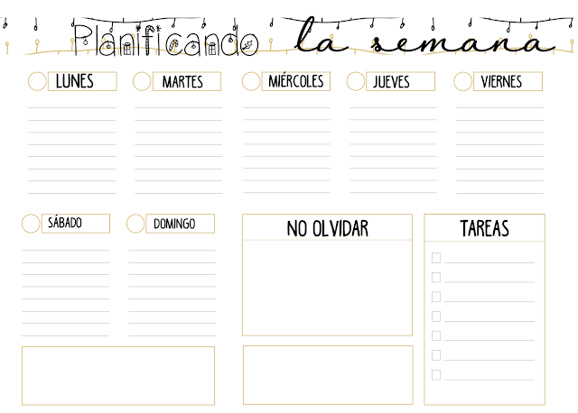 imprimibles, printables, organizadores, semanales, A4, gratis, free, descargar, planning