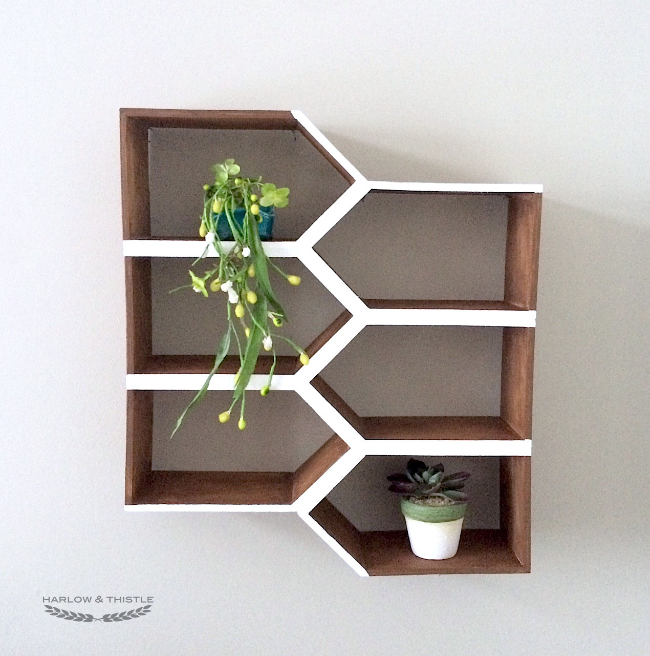 Diy geometric shelves