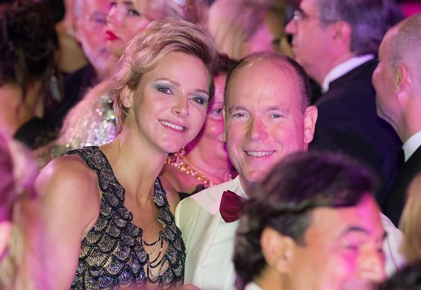 Princess Charlene wore Atelier Versace marmaid gown