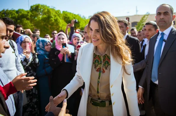Queen Rania of Jordan launched the Hashemite University’s nursery, and toured several other facilities on campus in Zarqa that reflect the university’s commitment to social progress and innovation