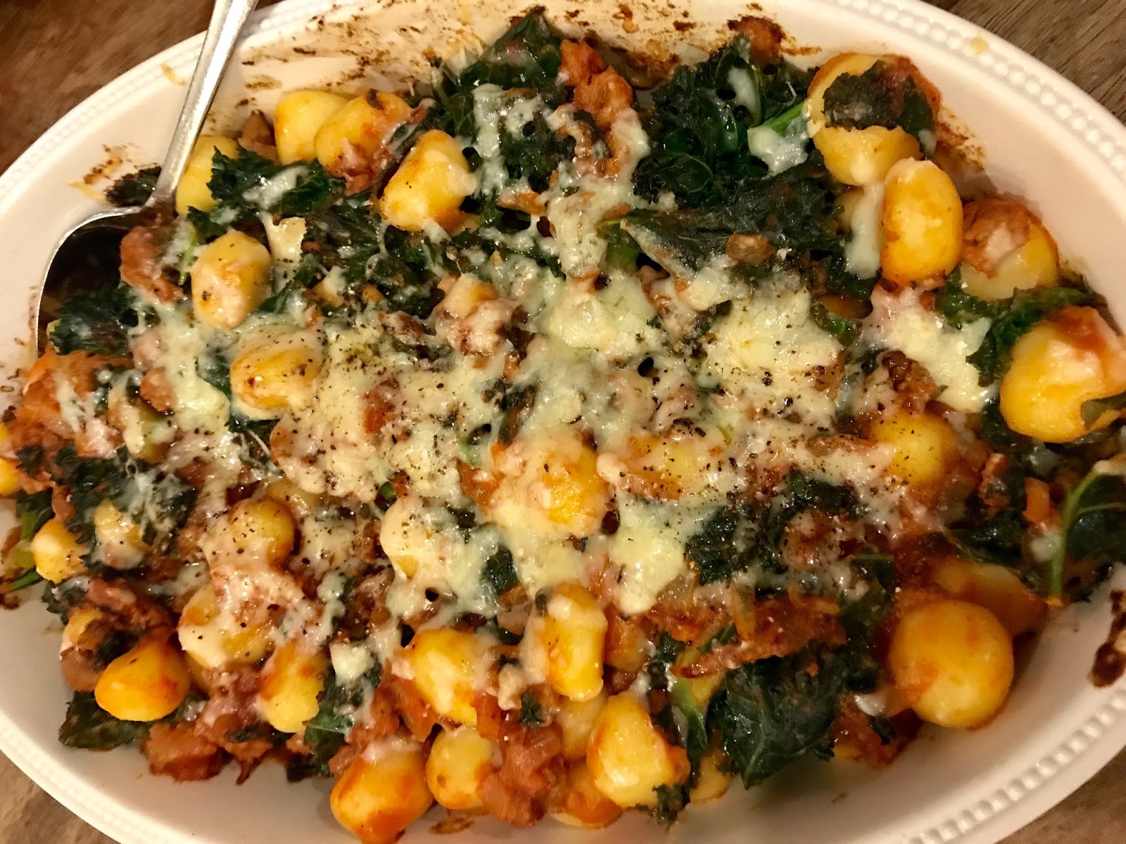 Sausage and Kale gnocchi bake Resep Makanan Anakanak