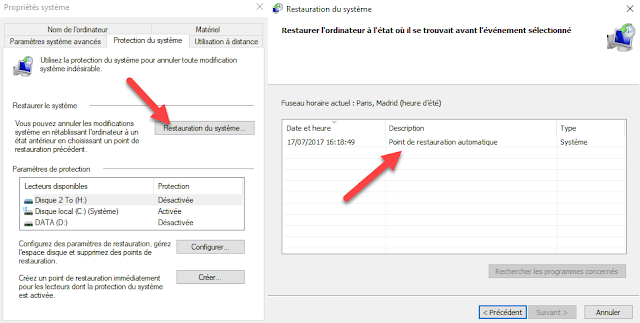 Trucs et astuces Windows 10 - Un raccourci pour créer un Point de restauration du système dans Windows 10 Trucs et astuces Windows 10 - Un raccourci pour créer un Point de restauration du système dans Windows 10