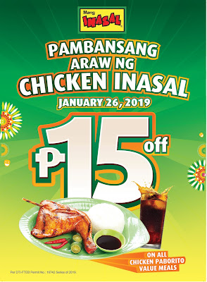 Mang Inasal marks Pambansang Araw ng Chicken Inasal on Jan. 26 with P15 off on select Chicken Paborito Value meals