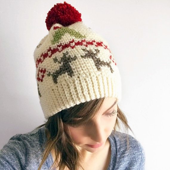 fair isle reindeer christmas hat crochet pattern