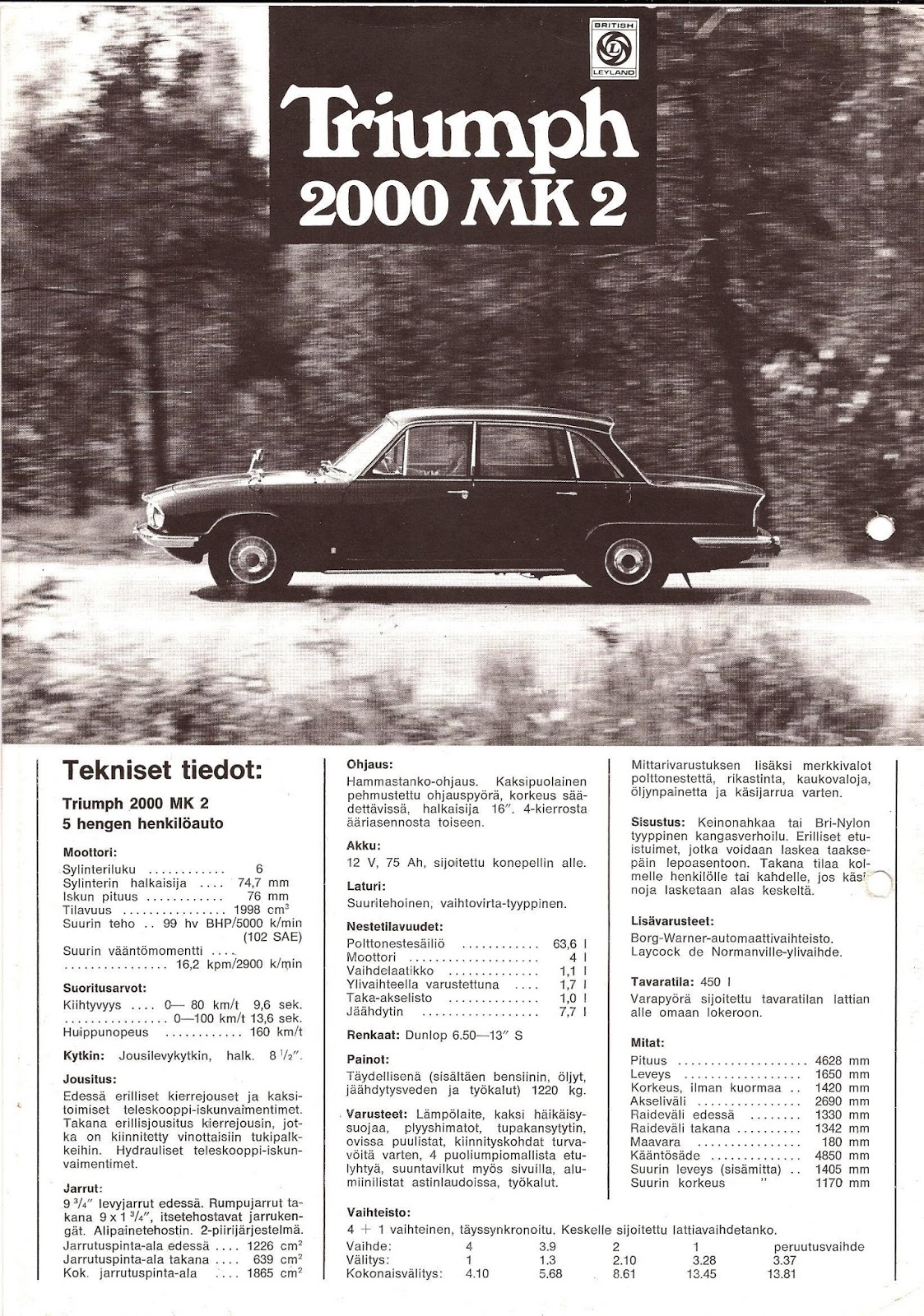 Vitessesteve Blog Triumph Car Dealers In Finland Triumph 2000 Mk2