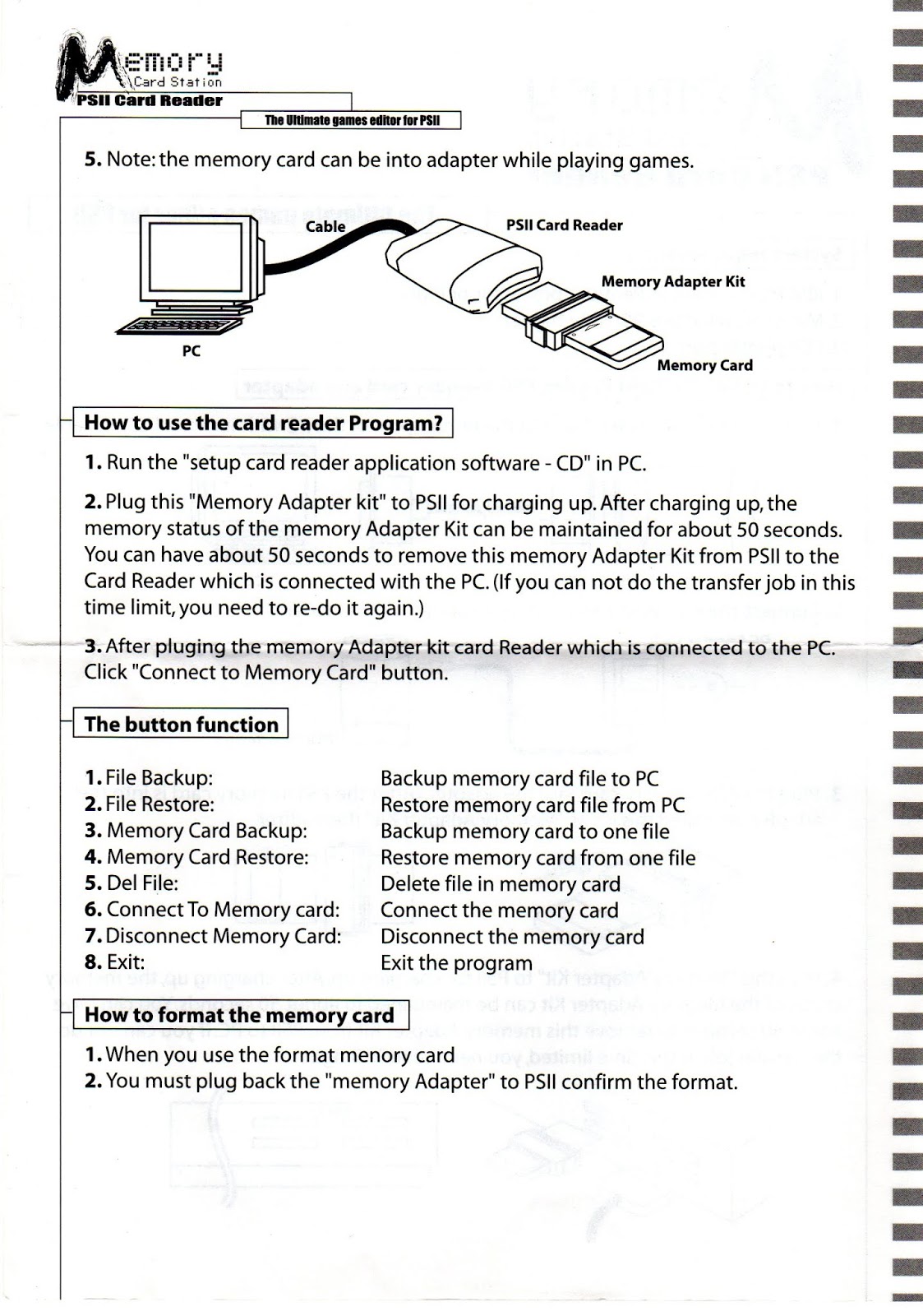 MEMORY CARD STATION PS2 CARD READER
