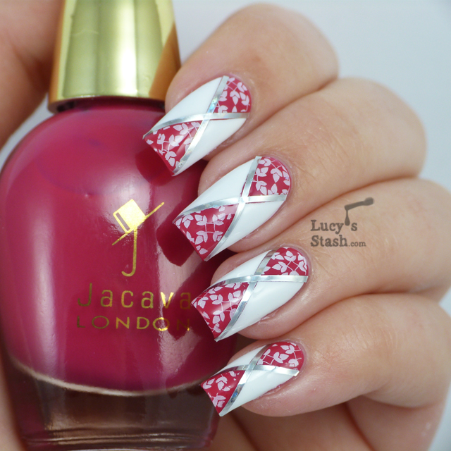 Lucy's Stash - Diagonal Nail Art feat. Jacava London Candy Floss and Mont Blanc