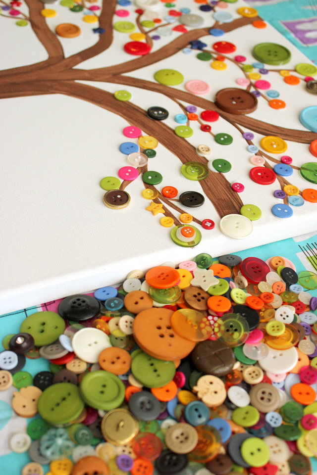 Button Art Kids Craft: How to Make a Button Art Tree