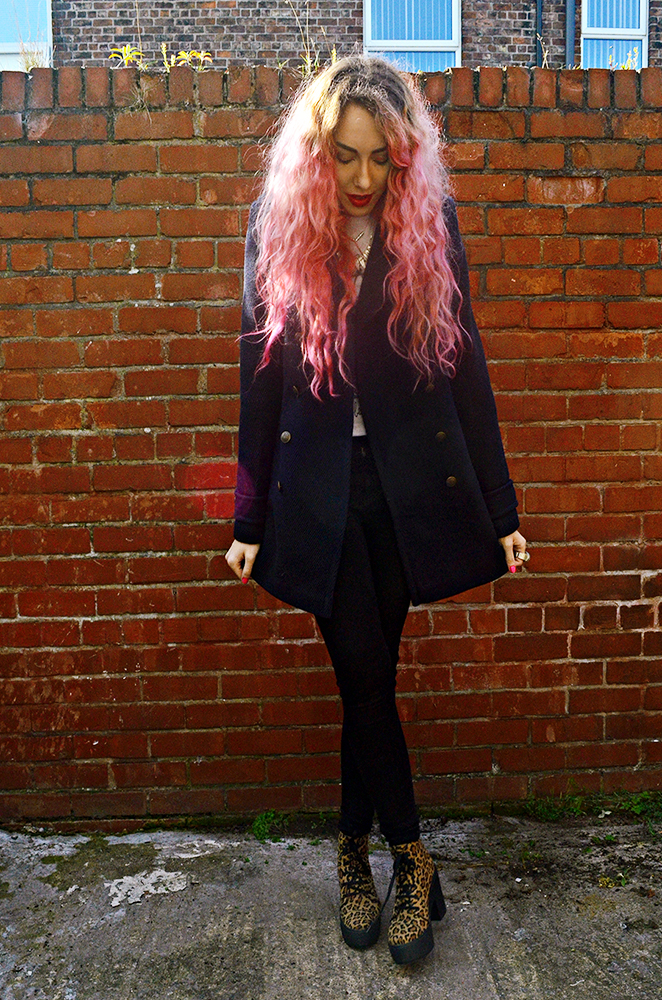 Stephi LaReine// UK Fashion and Lifestyle Blogger// Pink Hair, Long Tall Sally Coat, Primark Jeans, ASOS Leopard chunky sole boots, etia tee Stephi LaReine// UK Fashion and Lifestyle Blogger// Pink Hair, Long Tall Sally Coat, Primark Jeans, ASOS Leopard chunky sole boots, etia tee