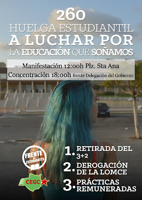 Cartel anunciador de la huelga de estudiantes, con manifestación y concentración en Las Palmas de Gran Canaria el próximo 26 de octubre Cartel anunciador de la huelga de estudiantes, con manifestación y concentración en Las Palmas de Gran Canaria el próximo 26 de octubre