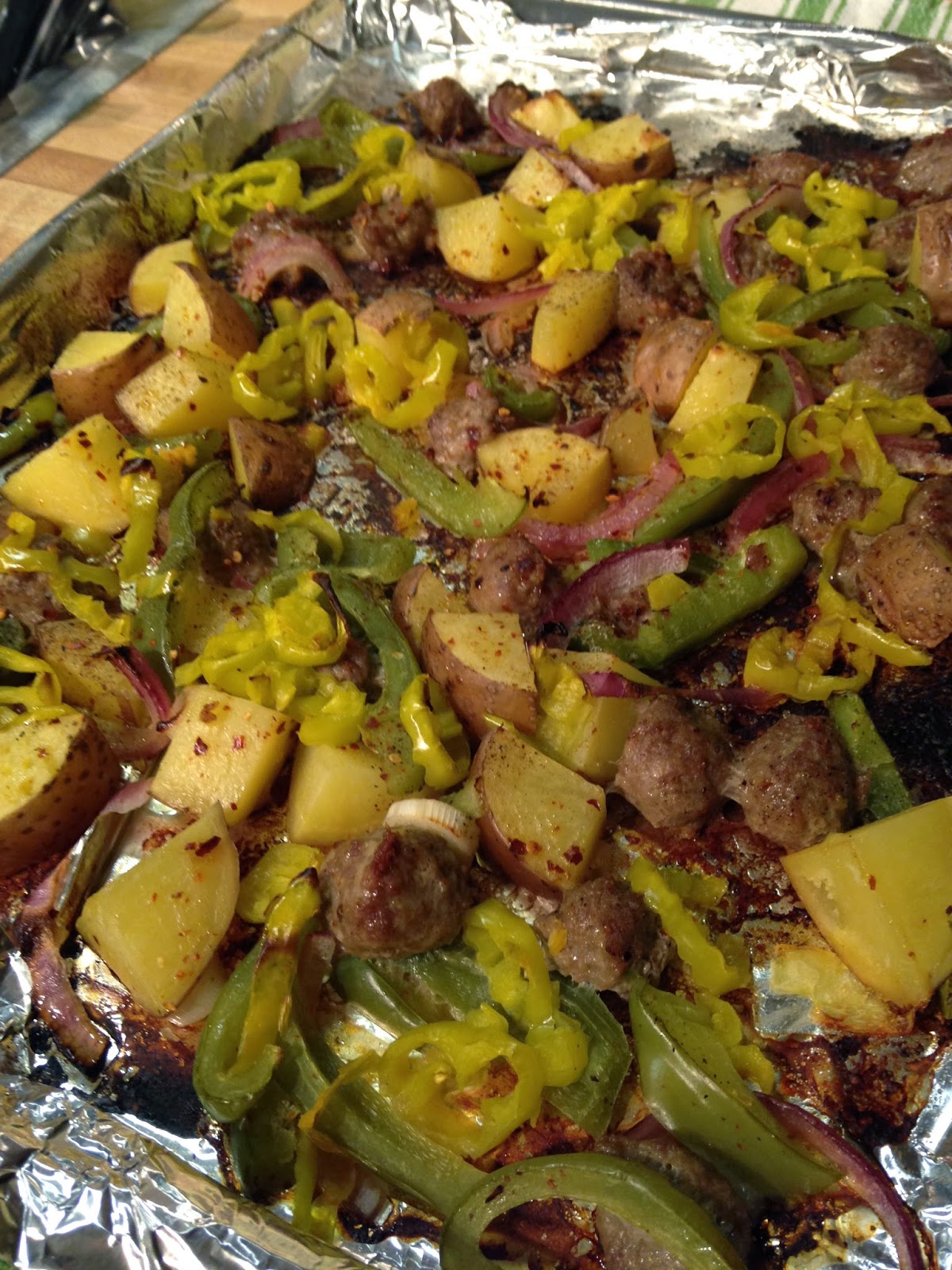 Working on My Forever Turkey Sausage, Potatoes, and Peppers!