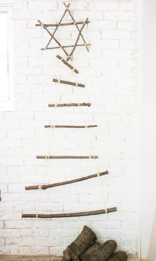 Árbol y estrella de Navidad con palos diy