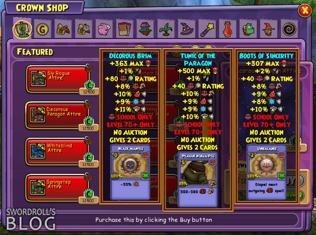 Transformations Are Live, New Gear, Save on Crowns, and Feature Post  Announcement! - Swordroll's Blog | Wizard101 & Pirate101