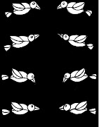White Bird Stylized Drawings On Black Background (mechanicalbirds )