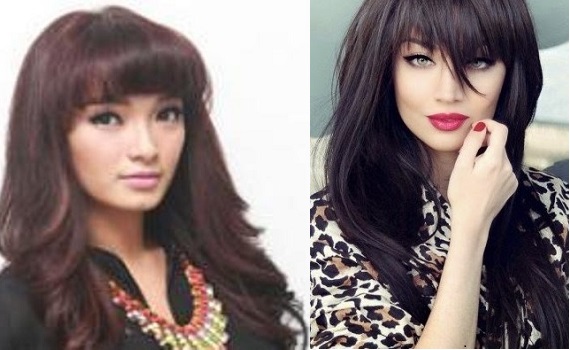 Black hair asymmetric style Black hair asymmetric style