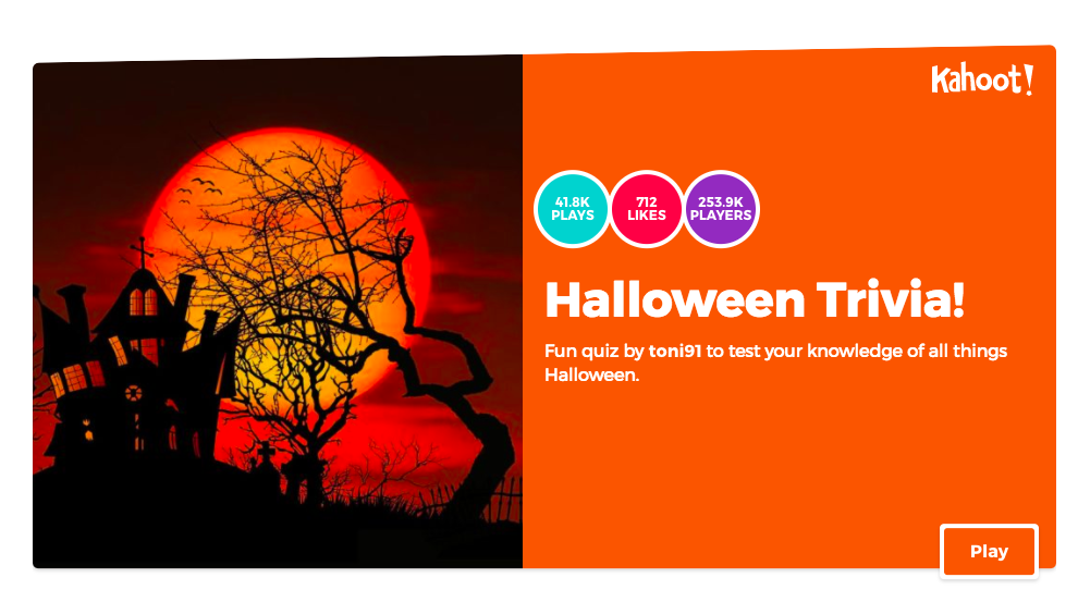 The Library Voice: 5 New Halloween Quizzes From Kahoot.and So Much More!