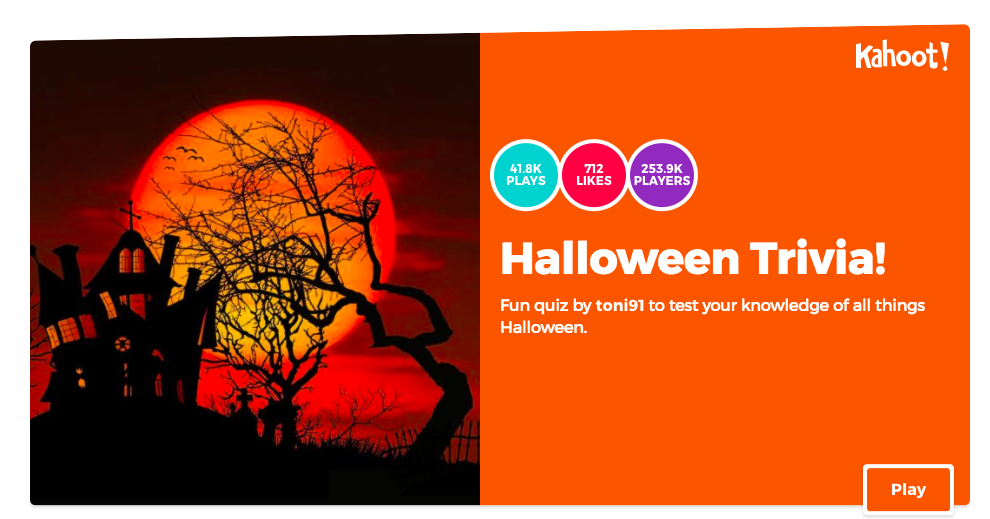 The Library Voice: 5 New Halloween Quizzes From Kahoot.and So Much More!