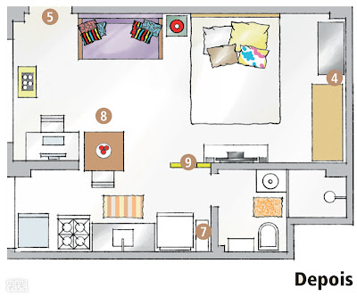 Kitnet reformada e decorada, cores vibrantes, estilo retrô. Blog Achados de Decoração Kitnet reformada e decorada, cores vibrantes, estilo retrô. Blog Achados de Decoração