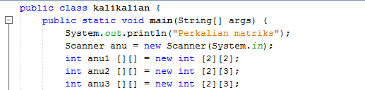 Perkalian Matrik Menggunakan Array Pada Java ~ Teknik (infor)Matematika