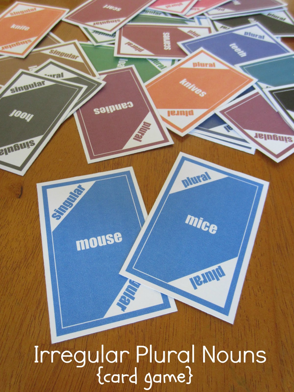 Relentlessly Fun Deceptively Educational Irregular Plurals Card Game