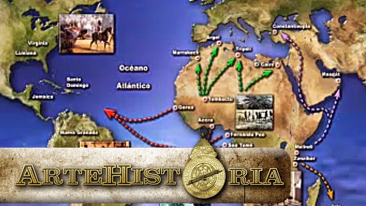 Mapa didáctico narrado - La Trata de Negros desde Africa. Por