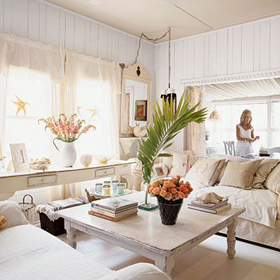 Shades of White Living Room