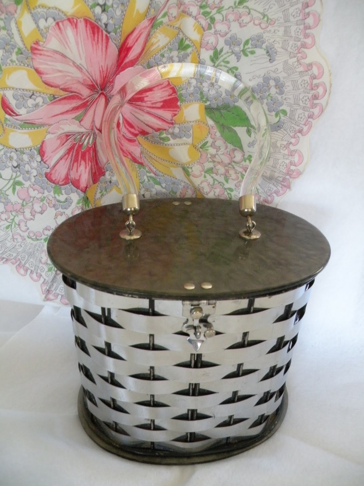 Love Too Junk Vintage Metal Basket Purses with Some Lucite Thrown In