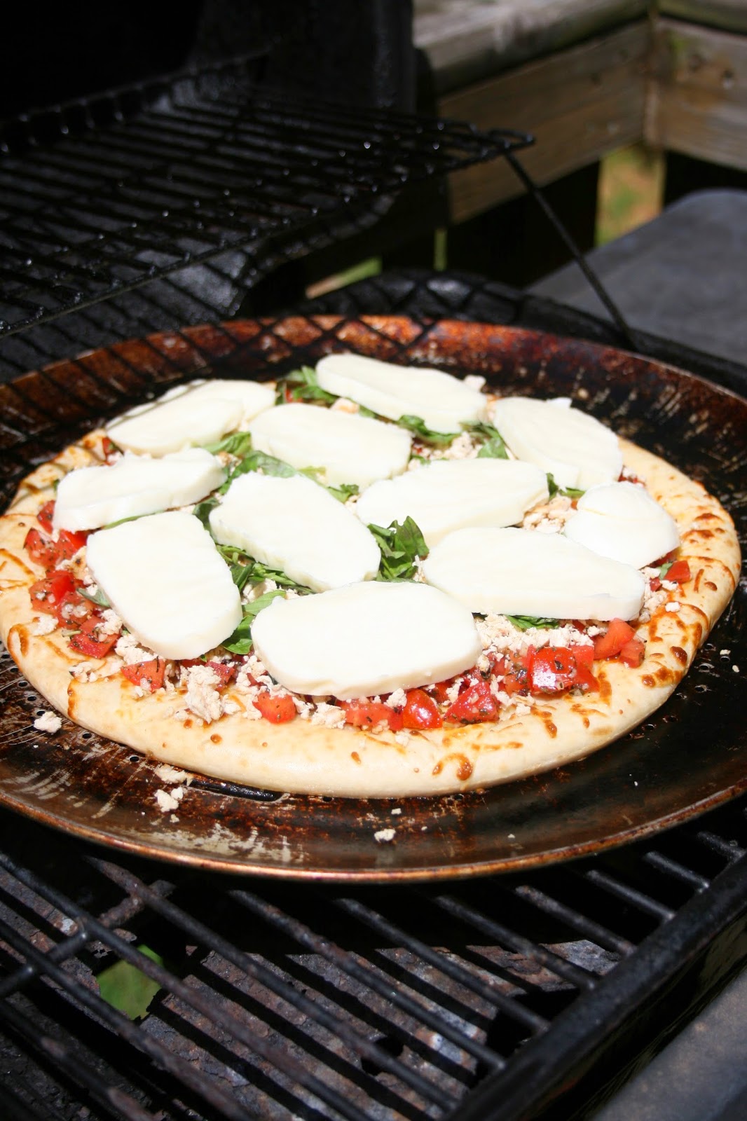 In Every Season Grilled Caprese Chicken Pizza