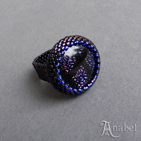 купить кольцо бисерное сплетенное из бисера мозаика колечко подарок